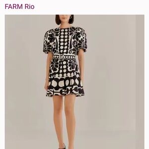 FARM RIO Palermo Puff Sleeve Mini Dress
